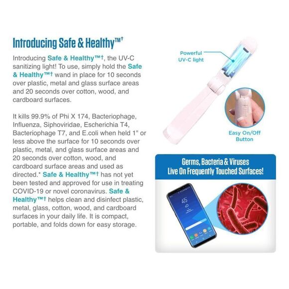 Portable Safe and Healthy Disinfecting Sanitizing UV-C Light Wand NEW IN BOX - Picture 5 of 15